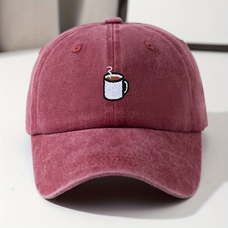 Coffee Series Coffee Cup Embroidered Baseball Hat